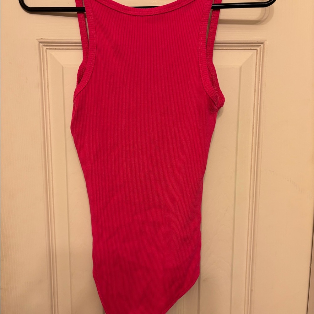 Lulu's Vibrant Pink Sleeveless Bodysuit